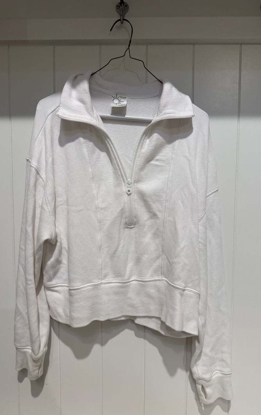 Offline By Aerie 1/4 Zip Pullover Sweatshirt Size M White